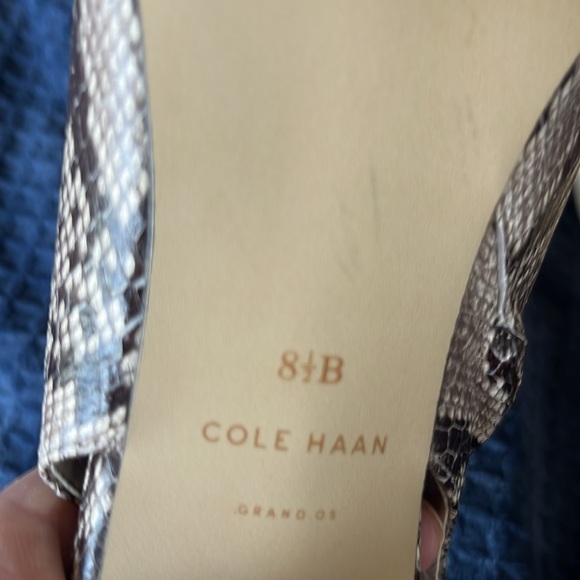 Cole Haan Darcy Open Toe Snake Print Heels Size 8.5 - Picture 7 of 7